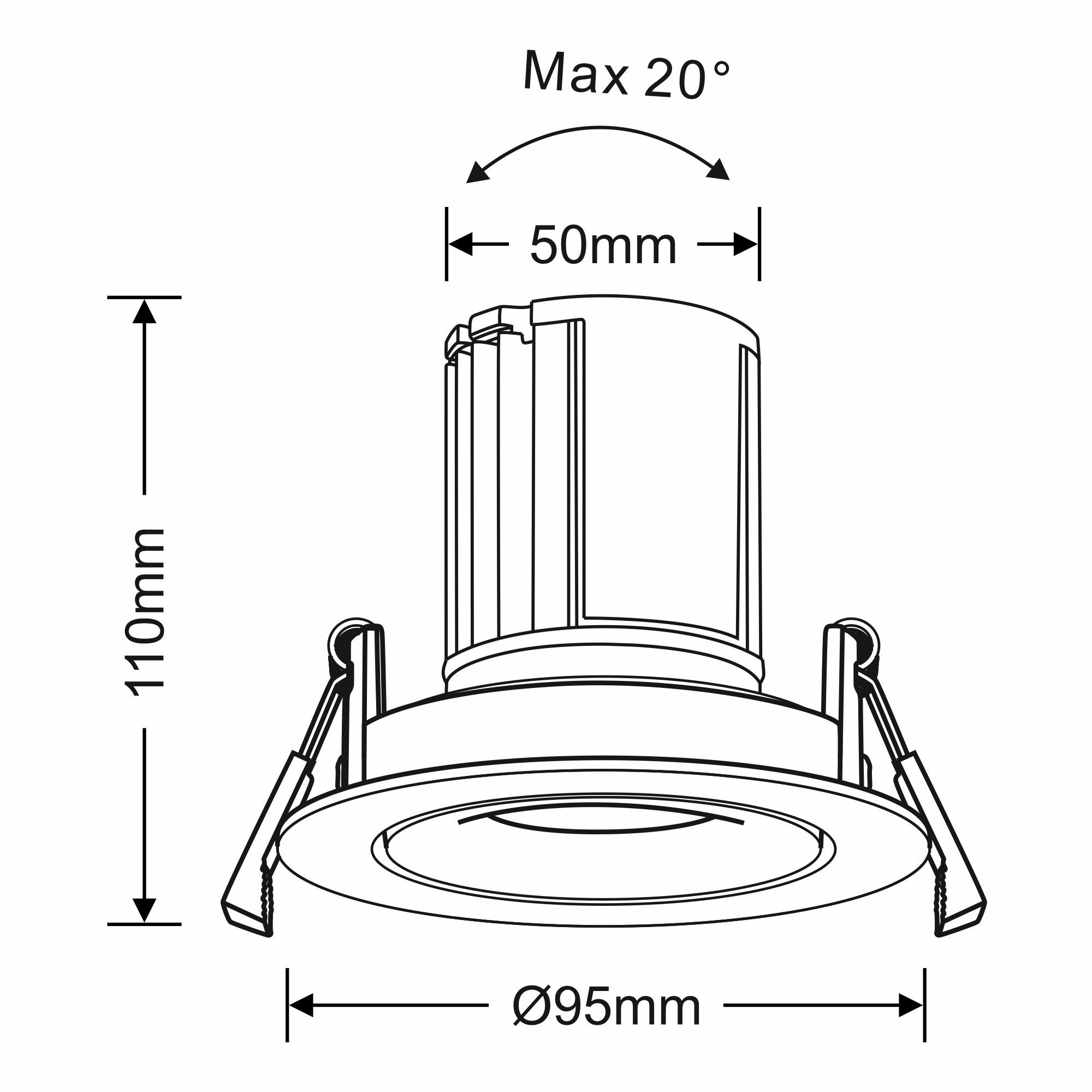 Bruve 9 Tridonic powered 9W 4000K 700lm 36° LED Engine,250mA , CRI>90 LED Engine Matt Black Adjustable Round Recessed Spotlight,  IP20 DM201521  Dlux Bruve A 9